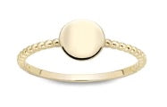 14K Yellow Gold Circle & Beaded Ring by Miss Mimi