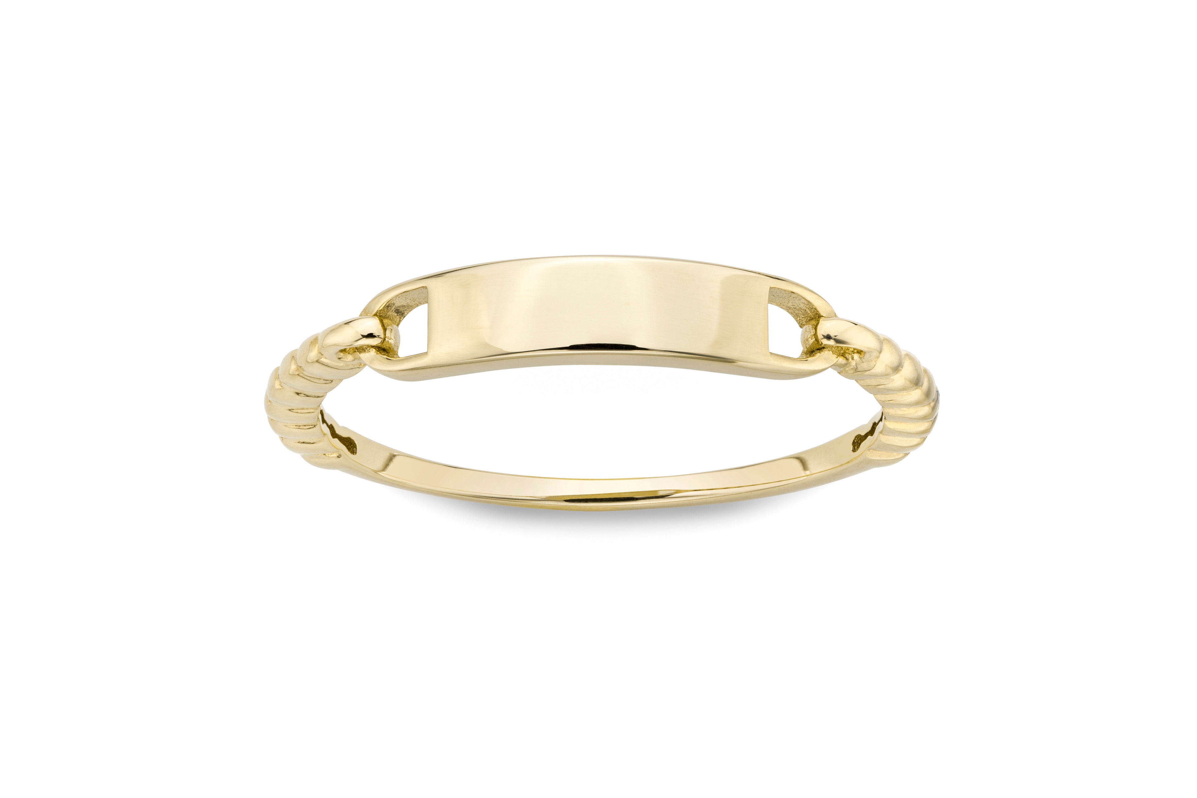 14K Yellow Gold Beaded Band Ring by Miss Mimi