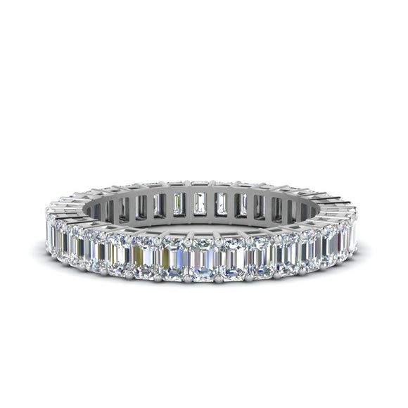 Sterling Silver Emerald Cut Eternity Band by Miss Mimi