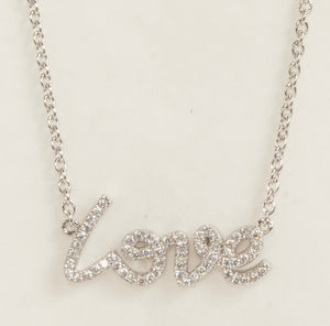 Sterling Silver "Love" Script Necklace