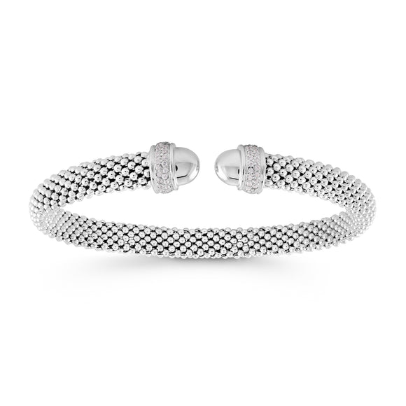 Sterling Silver Mesh Bangle by Miss Mimi