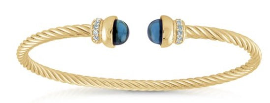 Gold Plated Twist Bangle by Miss Mimi