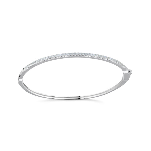 Sterling Silver Cubic Zirconia Bangle by Miss Mimi