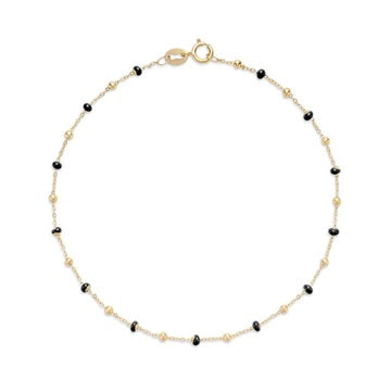 14K Black Enamel Bead Bracelet by Miss Mimi
