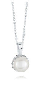 Sterling Silver Freshwater Pearl Twist Necklace by Miss Mimi