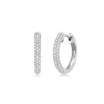 14K Diamond Huggie Hoop Earrings by Miss Mimi