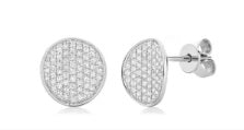 14K Concave Diamond Stud Earrings by Miss Mimi