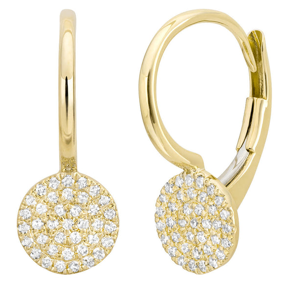 14K Genuine Pave Set Diamond Earrings by Miss Mimi