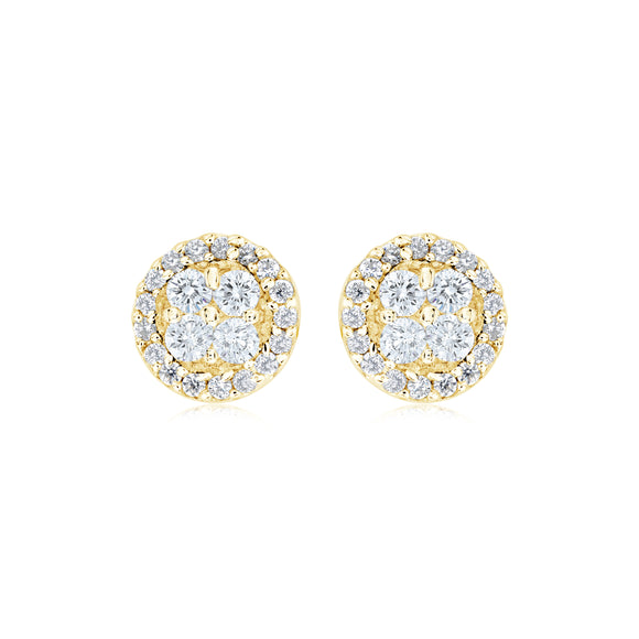 Gold Plated Round Stud Earrings by Miss Mimi