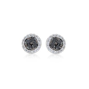 Sterling Silver Round Stud Earrings by Miss Mimi
