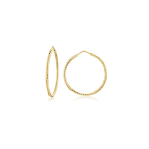 Gold Plated Diamond Cut Hoop Earrings by Miss Mimi