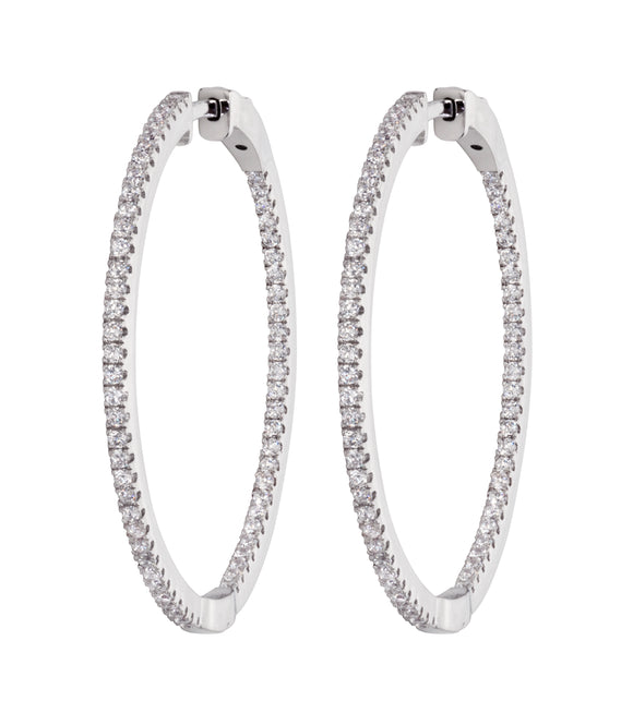 Sterling Silver Cubic Zirconia Hoop Earrings by Miss Mimi