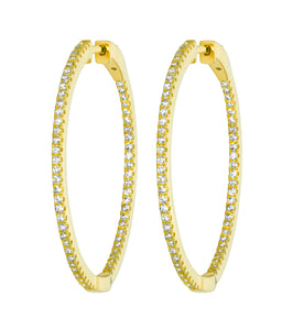Gold Plated Cubic Zirconia Hoop Earrings by Miss Mimi