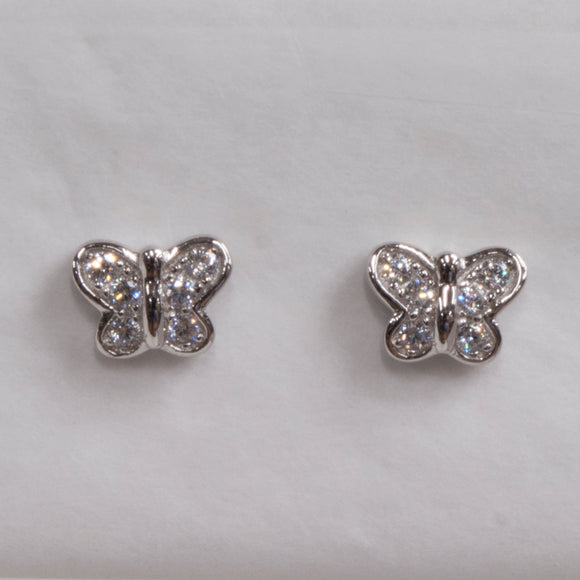 Sterling Silver Butterfly Stud Earrings by Miss Mimi