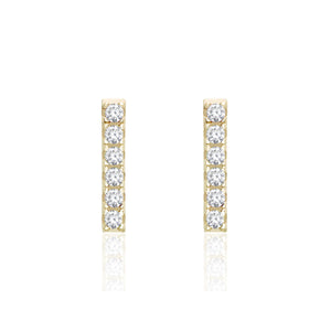 Gold Plated Classic Bar Earrings by Miss Mimi