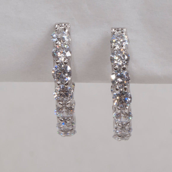 Sterling Silver Cubic Zirconia Hoop Earrings by Miss Mimi
