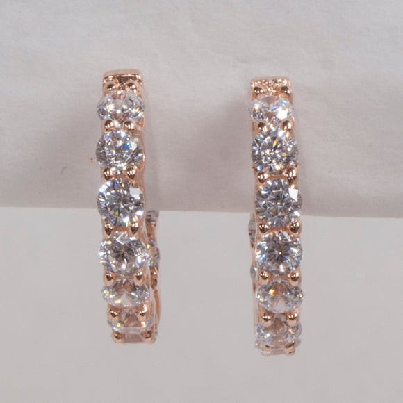 Rose Gold plated Cubic Zirconia Hoops by Miss Mimi