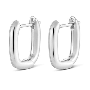 Sterling Silver "Be Square" Huggies by Miss Mimi