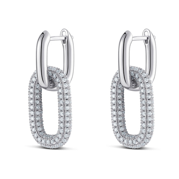 Sterling Silver Double Hoop Earrings by Miss Mimi