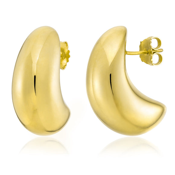 Moon Stud Earrings in Yellow