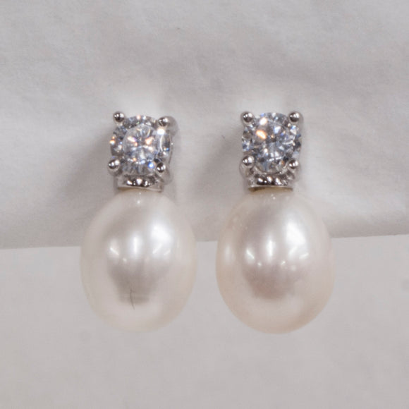 Sterling Silver Freshwater Pearl Earrings by Miss Mimi