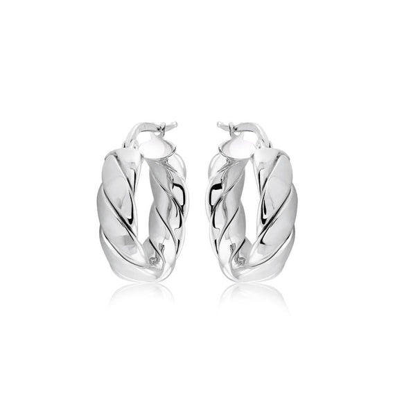 Sterling Silver Small Wrap Quilt Hoop Earrings by Miss Mimi