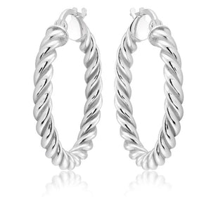 Sterling Silver Small Twist Hoops by Miss Mimi