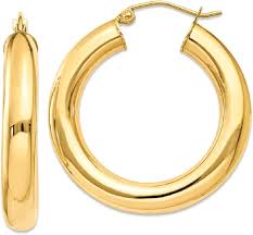 Gold Plated Tube Hoop Earrings by Miss Mimi