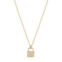 Gold Plated Cubic Zirconia Lock Pendant by Reign