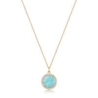 Amazonite Circle Pendant with CZ Halo by Reign
