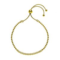 Gold Plated Cubic Zirconia Bolo Bracelet by Reign