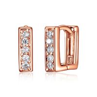 Rose Gold Plated Square Huggie Earrings by Reign