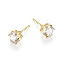 Gold Plated Cubic Zirconia Stud Earrings by Reign