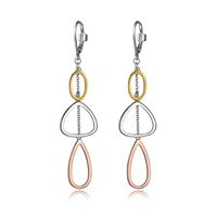 "Trinity" Collection Tri-Tone Drop Earrings by ELLE