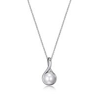 Sterling Silver Drop Pearl Pendant by ELLE