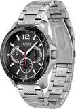 Hugo Boss Stainless Steel Bracelet Strap 3-Hand Quartz Black Dial Watch