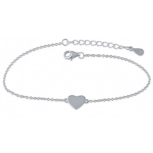 Sterling Silver Heart Bracelet | 8