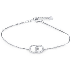 Sterling Silver Double Circle Bracelet | 8"