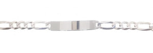 Sterling Silver Large Figaro Link ID Bracelet