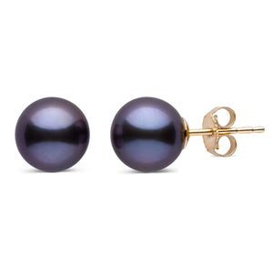 14K Black Freshwater Pearl Earrings