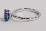 1.57ct Genuine Blue Sapphire Ring with Diamond Halo