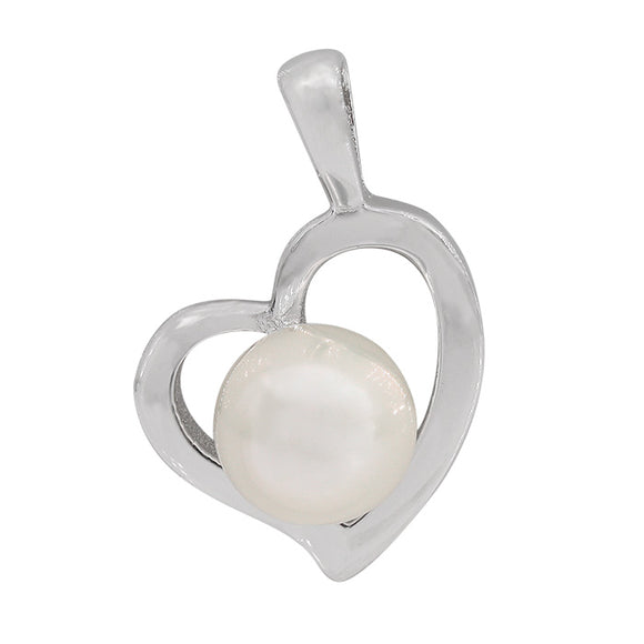 Freshwater Pearl in Heart Pendant