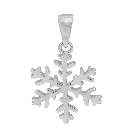 Sterling Silver Snowflake Pendant with 16