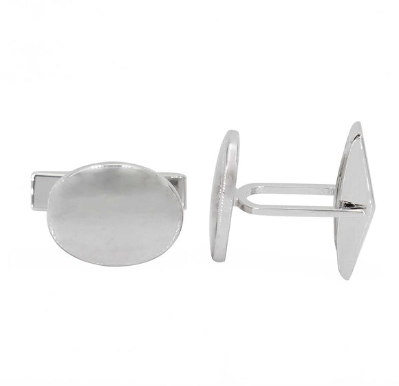 Sterling Silver Oval Cuff Links
