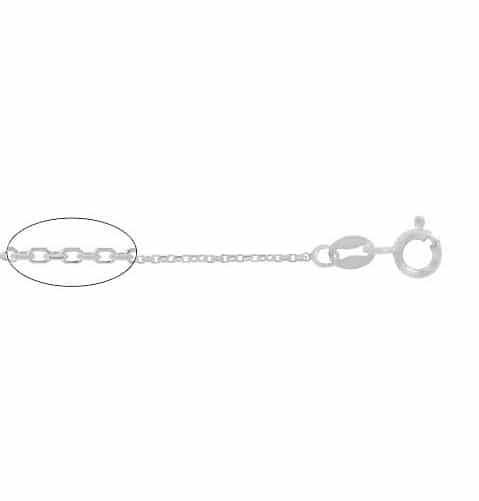 14K White Gold Cable Chain | 18