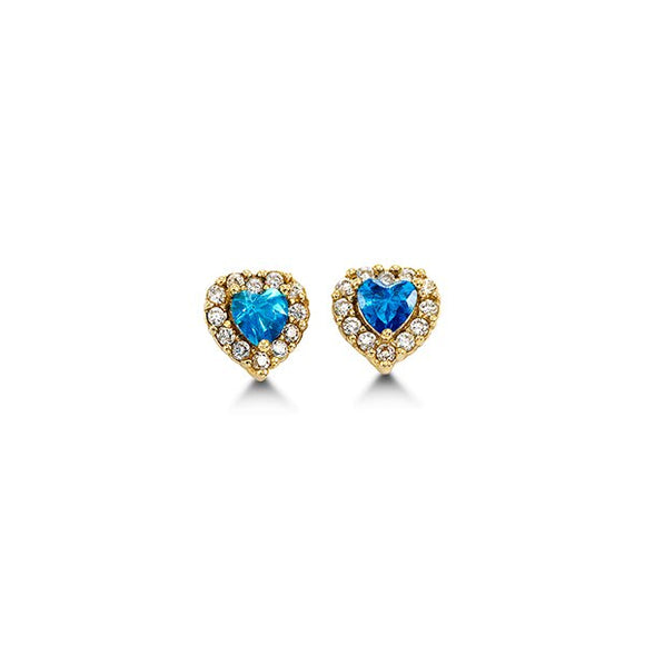 December Birthstone Children's Heart Earrings