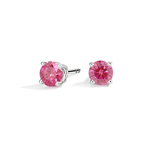 14K Deep Pink Swarovski Crystal Stud Earrings
