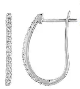 14K Genuine Diamond Hoop Earrings