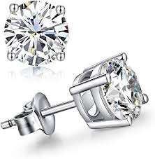 Sterling Silver Cubic Zirconia Stud Earrings | 5mm
