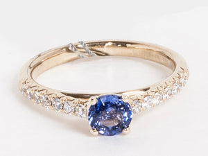 14K Purple Sapphire and Diamond Ring